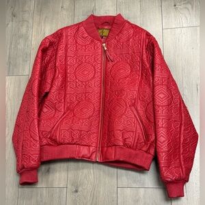 Vintage East Side Red Quilted Leather Jacket Y2K Rare